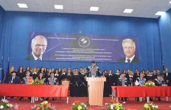 University of Pristina honours US and EU envoys