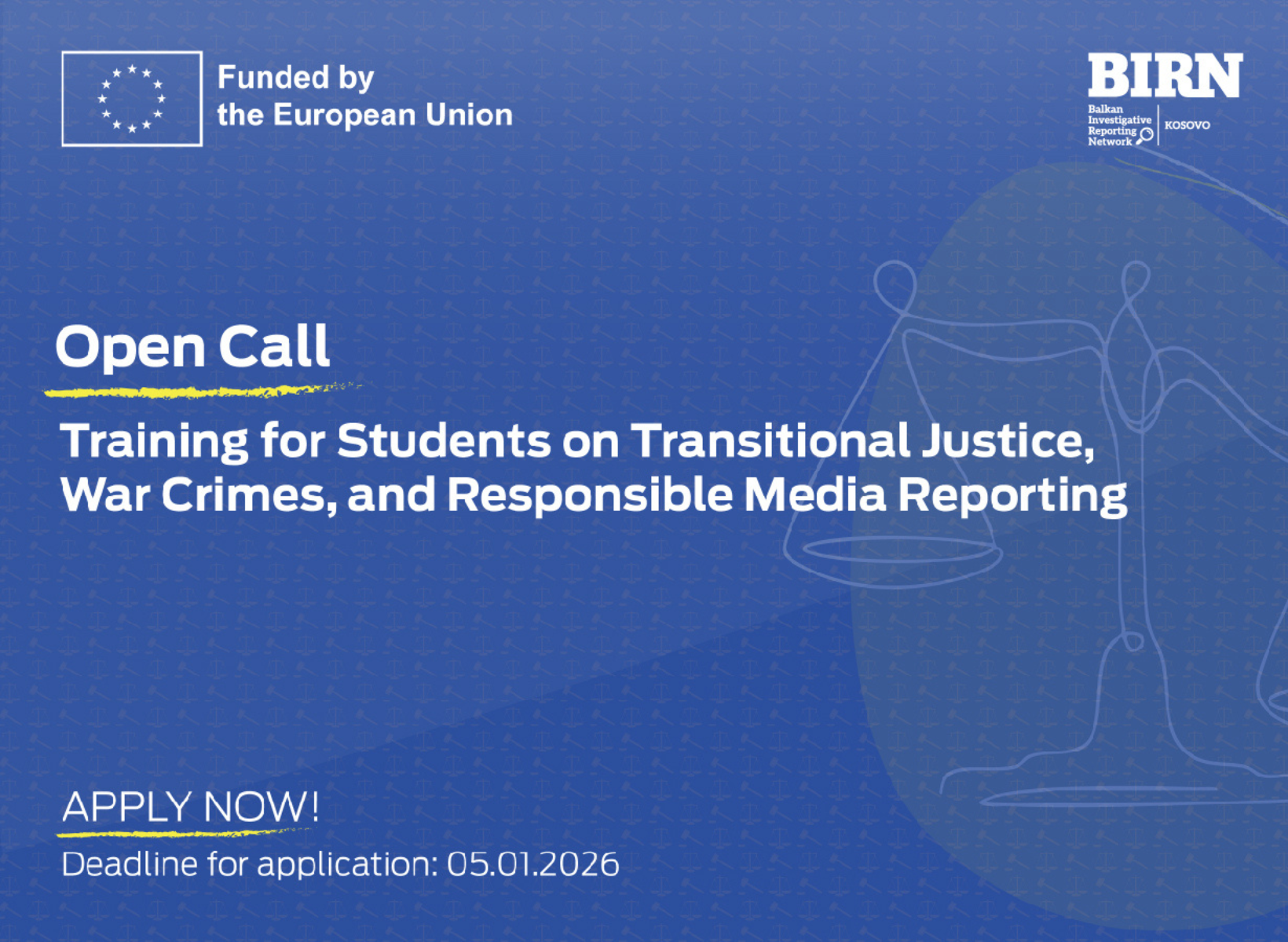 Training for students on Transitional Justice, war crimes, and responsible media reporting