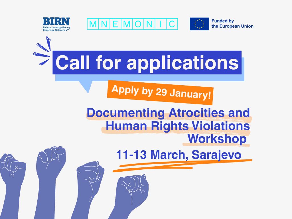 BIRN and Mnemonic Invite Applications for Documenting Atrocities and Human Rights Violations Workshop